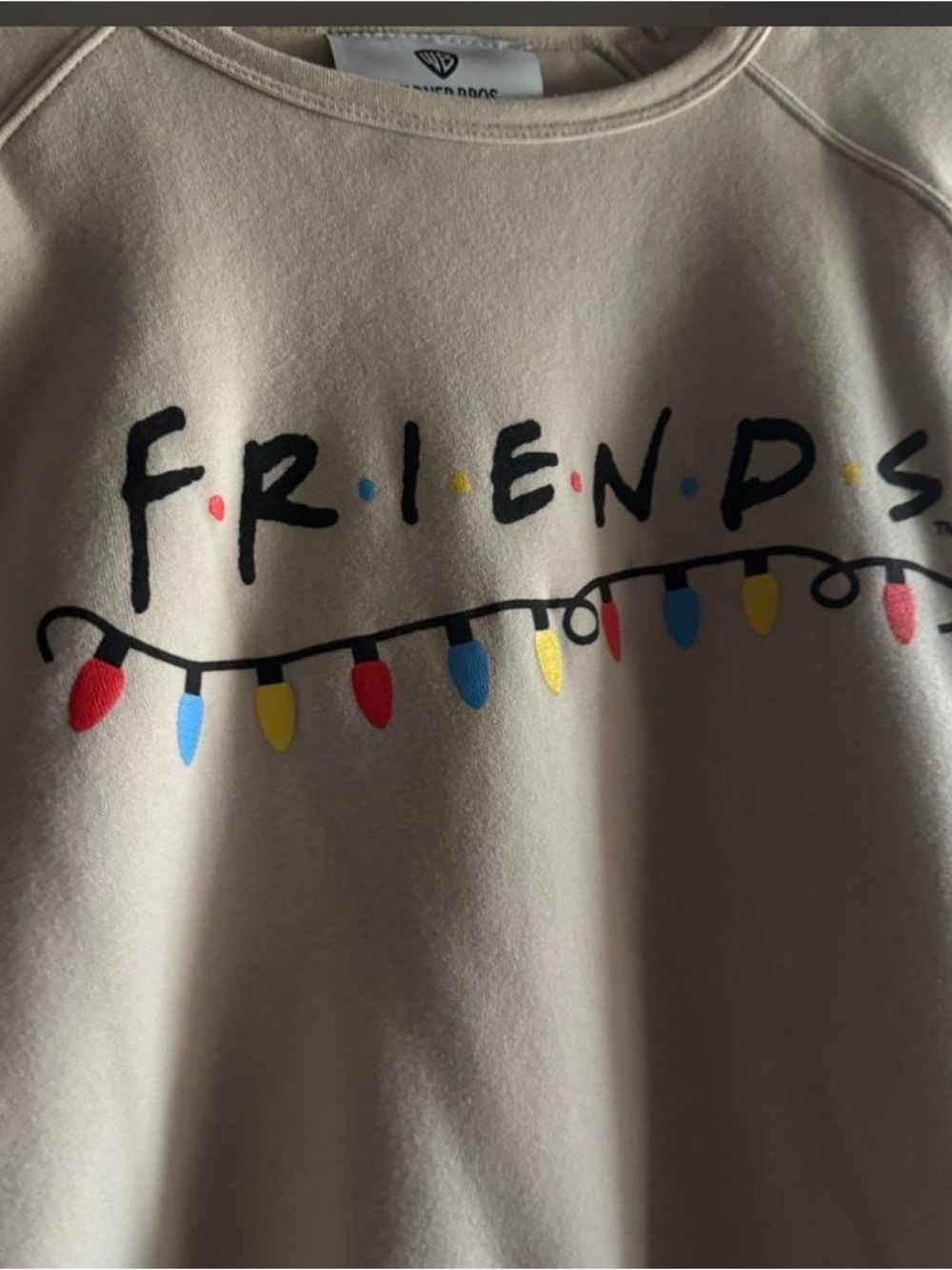 Friends Logo Cream Crewneck Sweatshirt - Casual Men’s Sweater - Picture 4 of 4